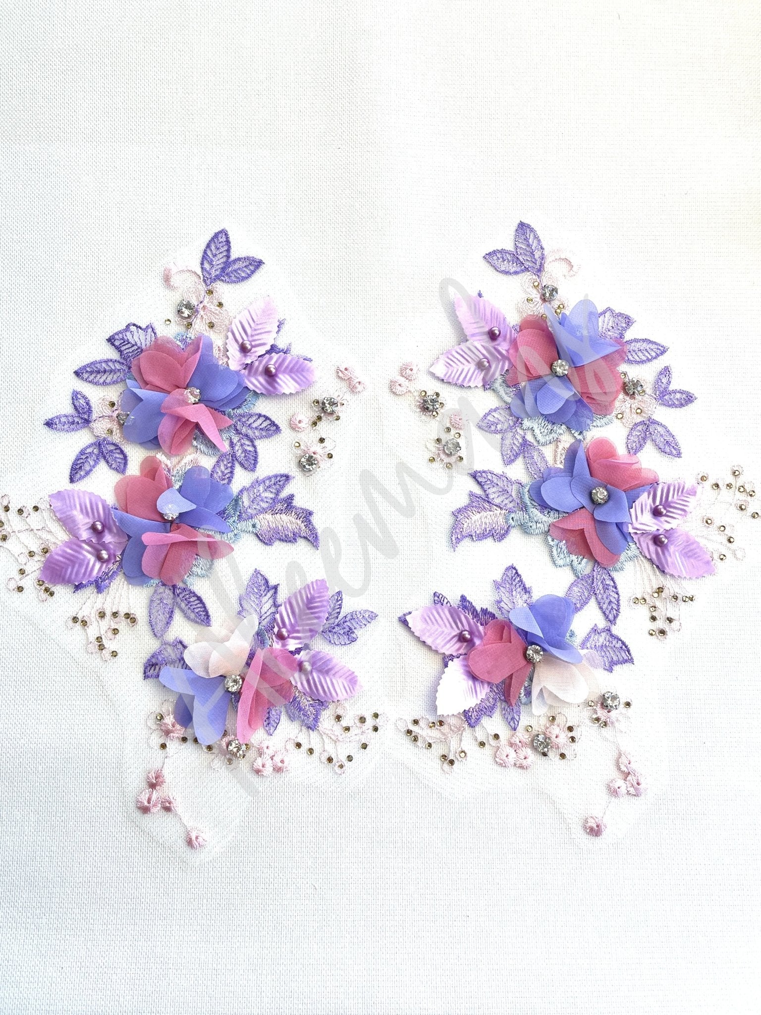 LA - 1084: Lace pair Purple - Aleemahs