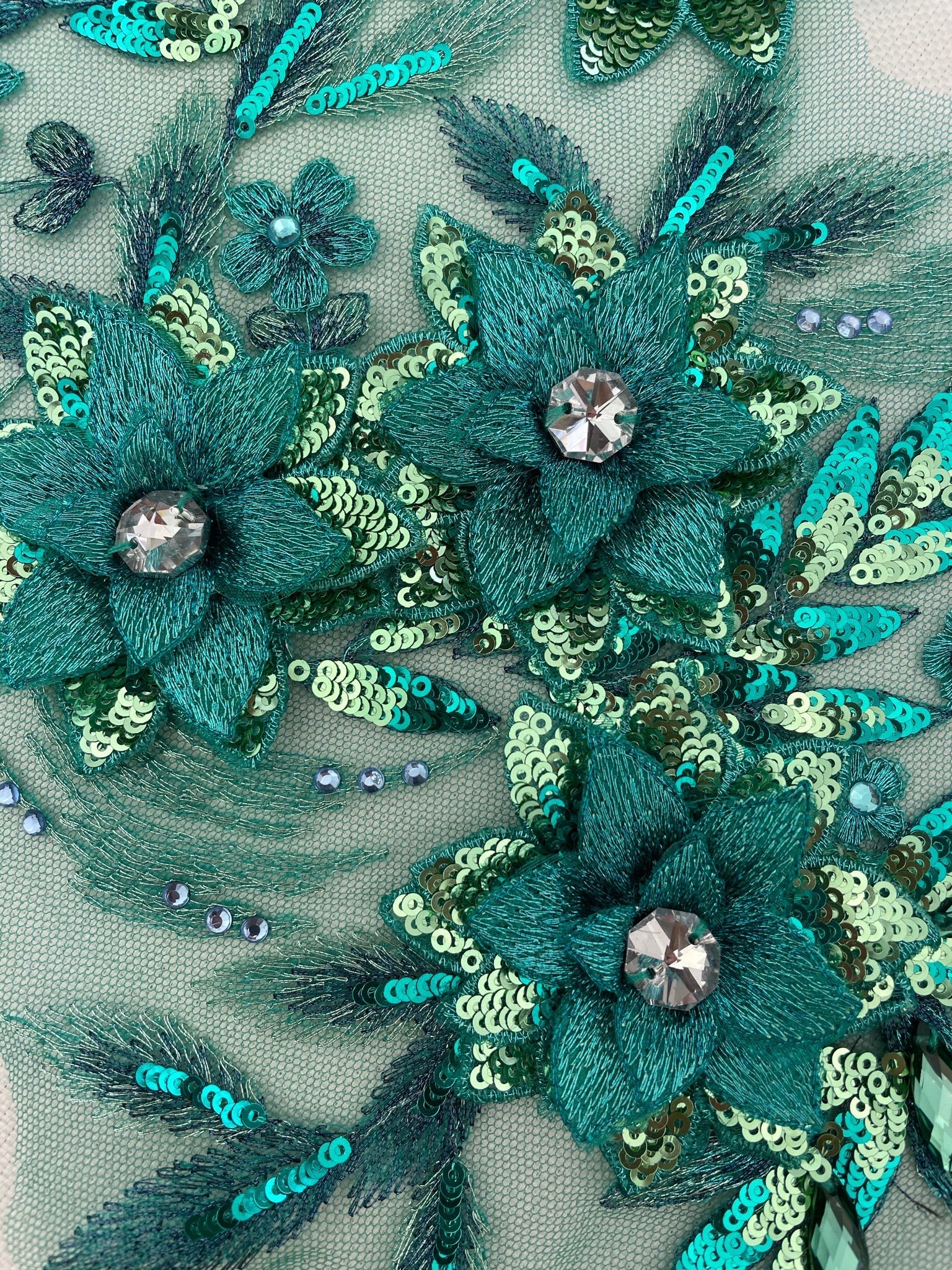 LA - 145 - Teal lace applique - Aleemahs