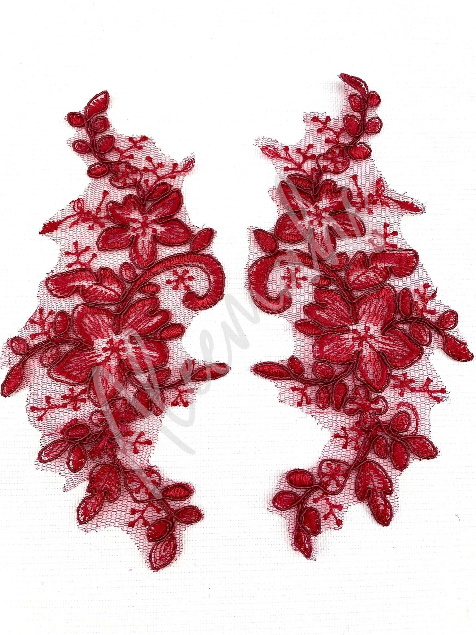 LA - 2104 Dark Red lace pair - Aleemahs