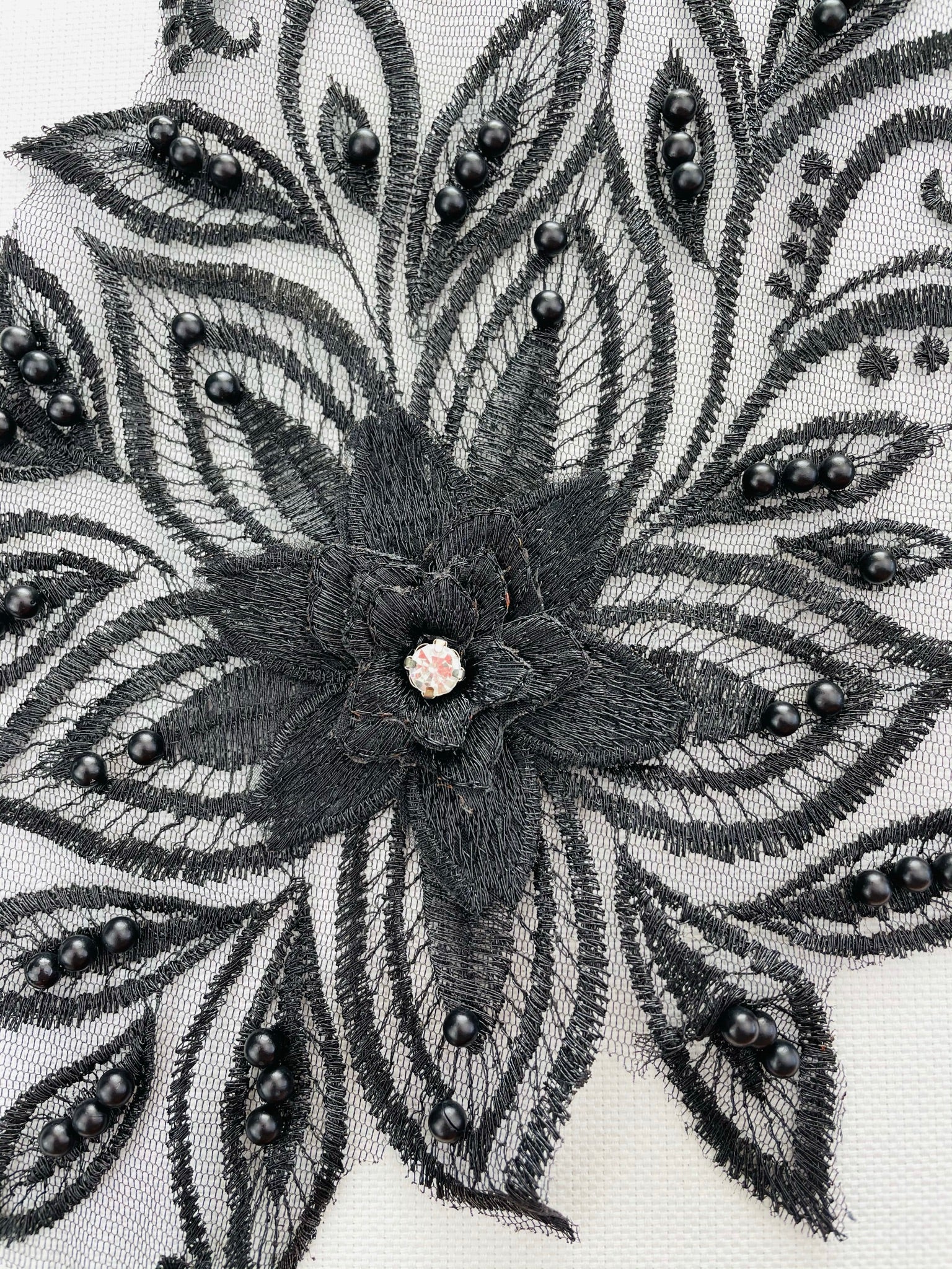 LA - 2105 - Black with Black Pearls and Rhinestone - Aleemahs