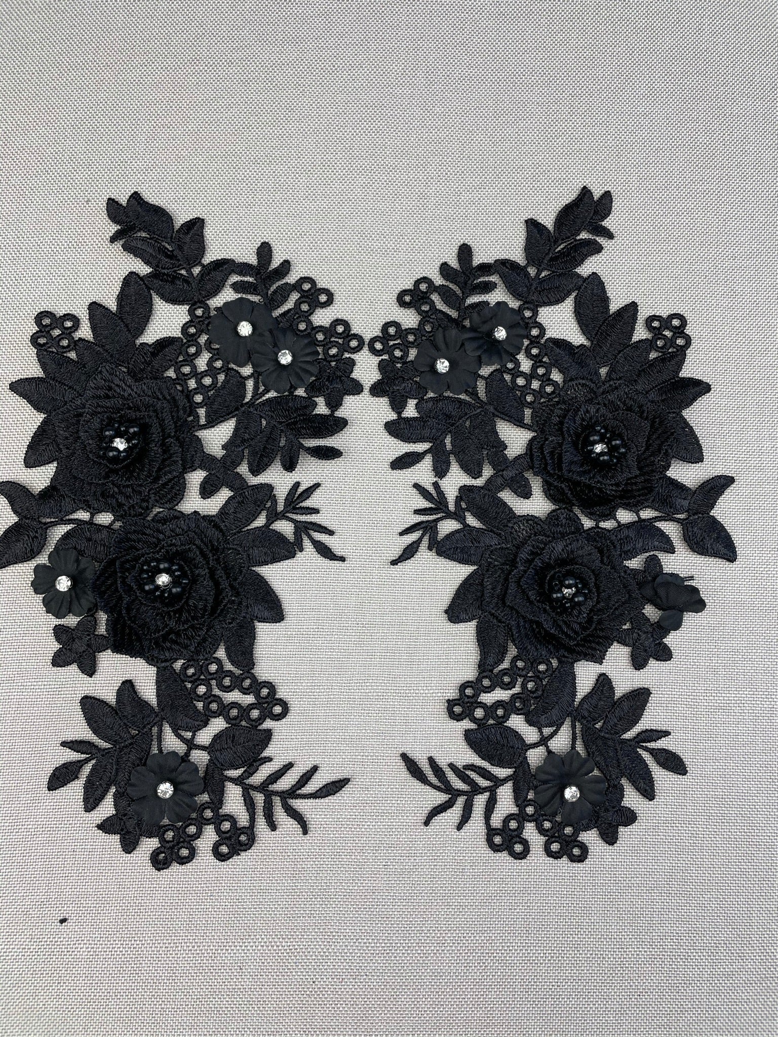 LA - 2106 - Black with Black Pearls and Rhinestone - Aleemahs