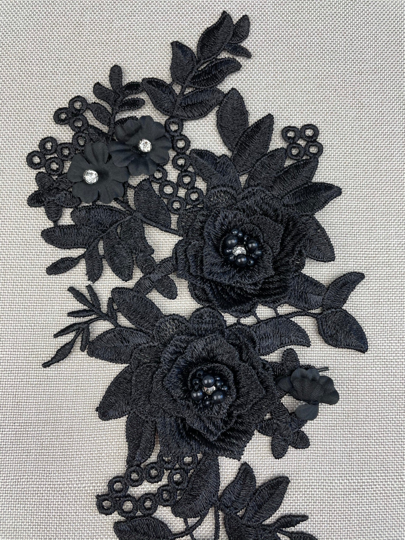 LA - 2106 - Black with Black Pearls and Rhinestone - Aleemahs