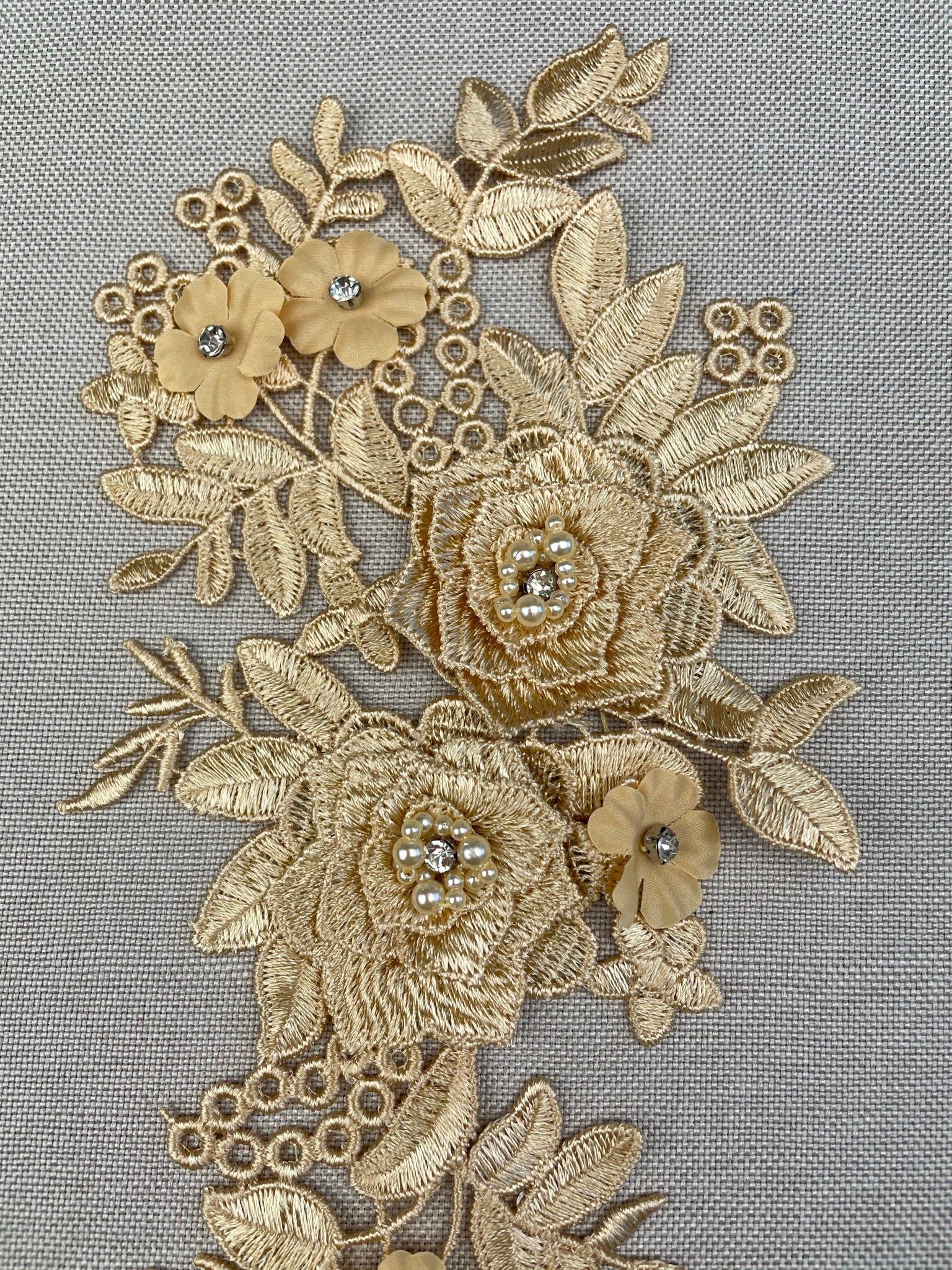 LA - 2106 - Creme Brulee with Pearls and Rhinestone - Aleemahs