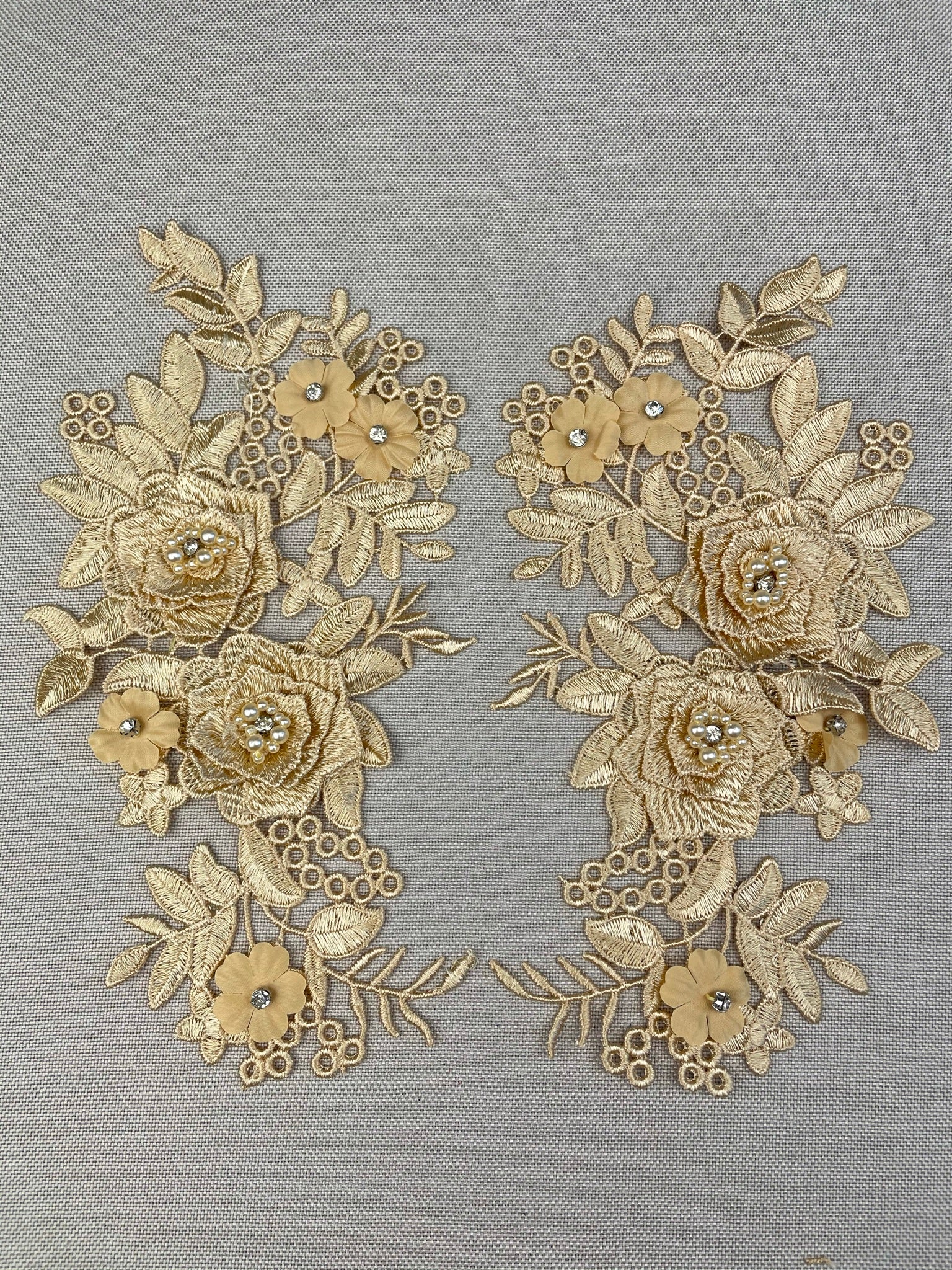 LA - 2106 - Creme Brulee with Pearls and Rhinestone - Aleemahs