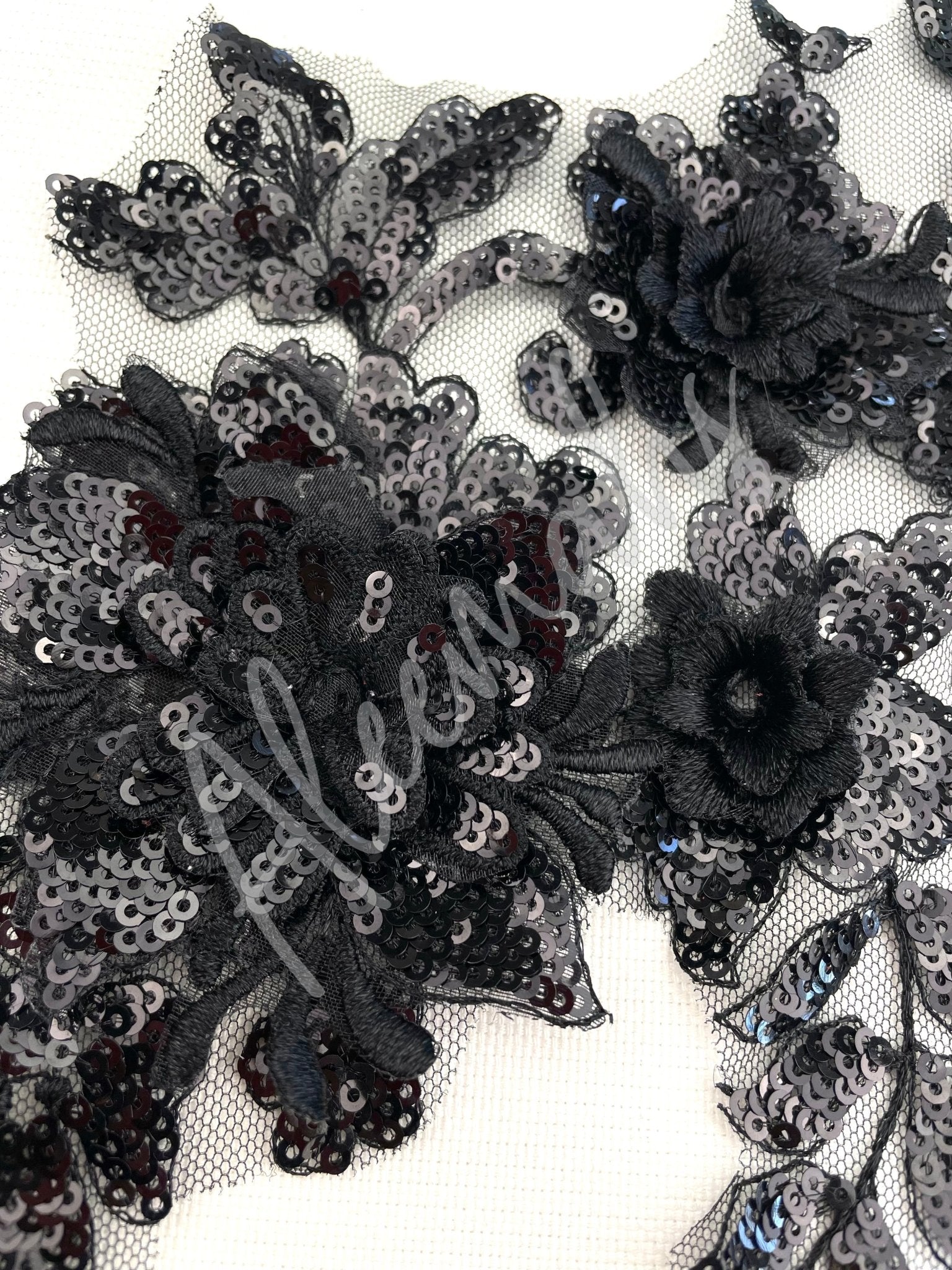 LA - 872: Lace applique Black - Aleemahs