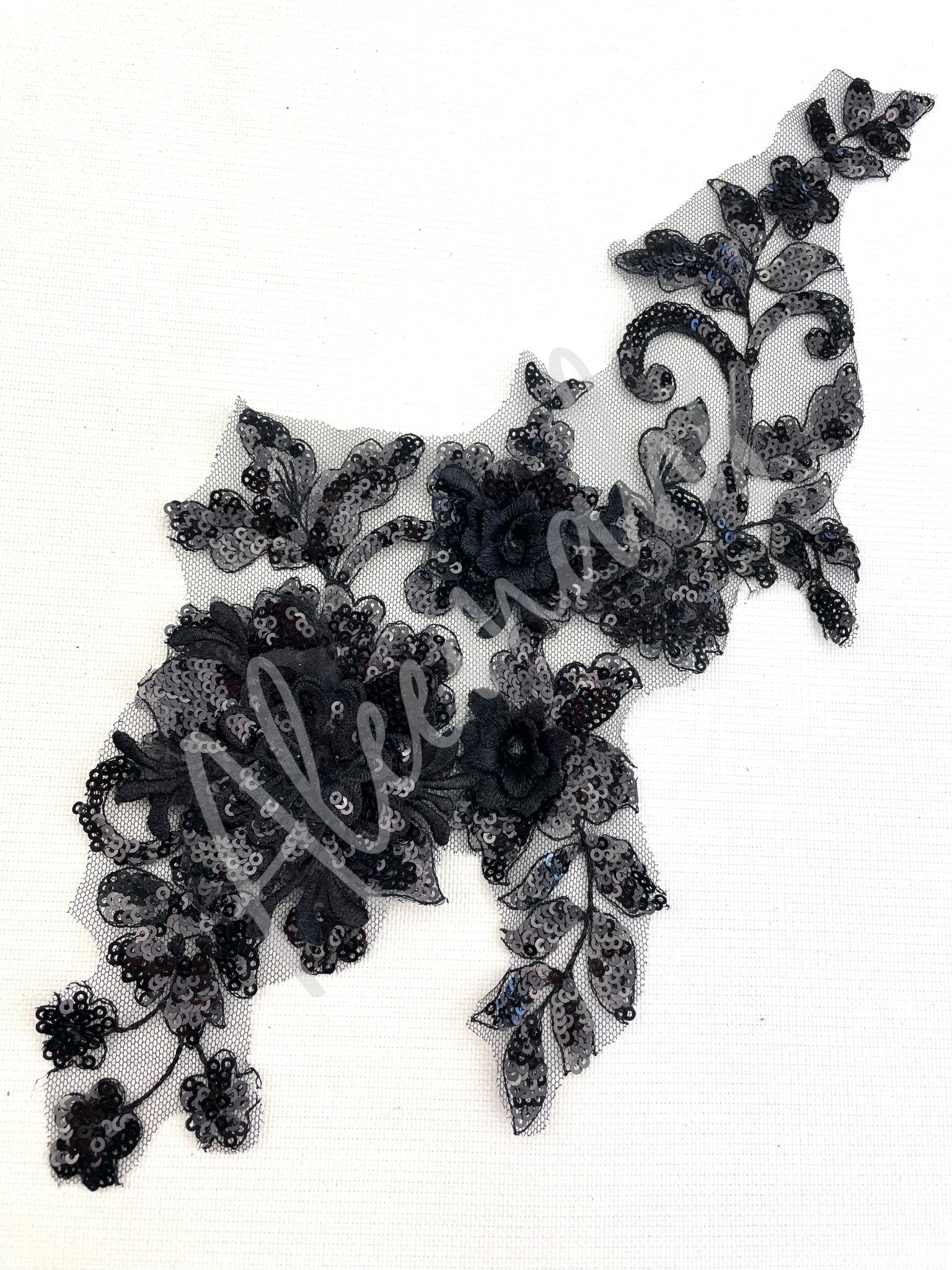 LA - 872: Lace applique Black - Aleemahs