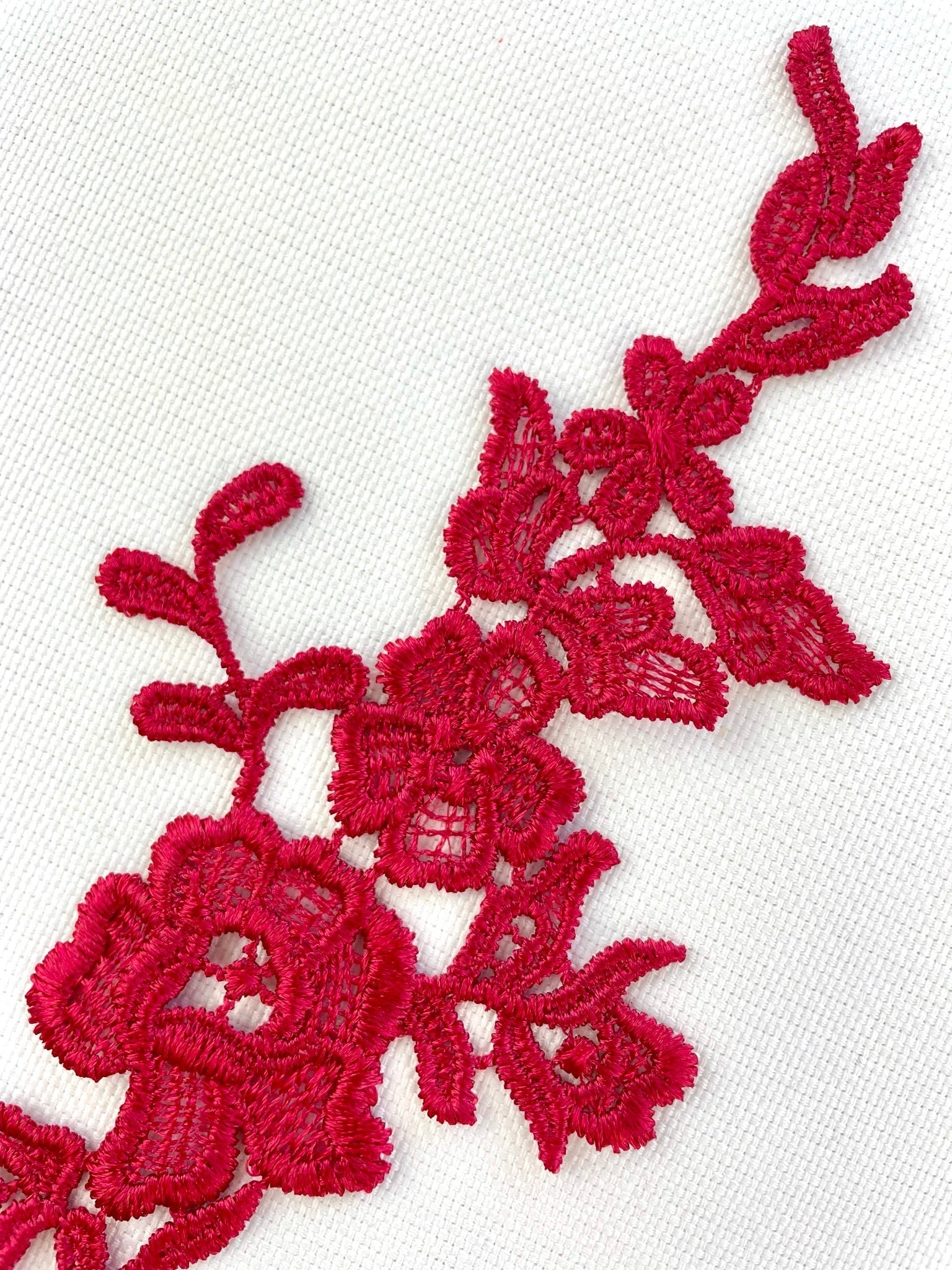 LA - 875: Lace applique Dark Red - Aleemahs