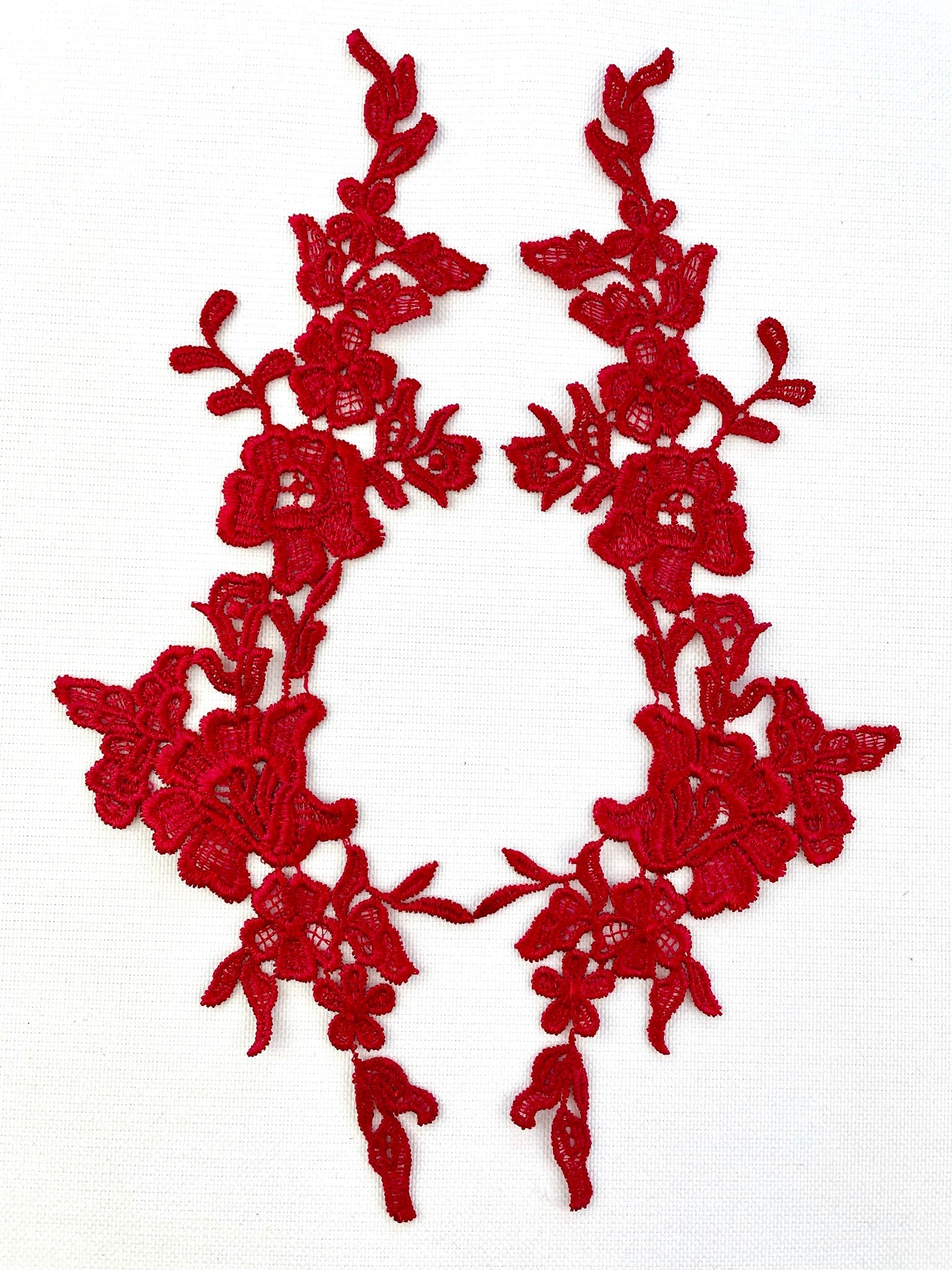 LA - 875: Lace applique Dark Red - Aleemahs