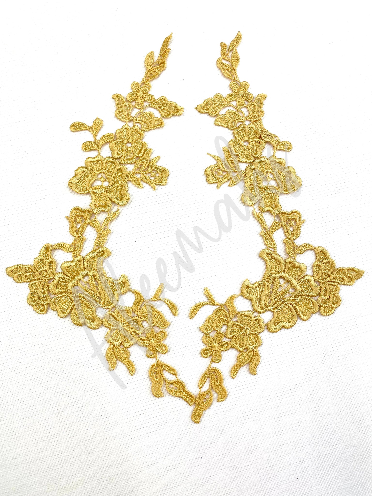 LA - 875: Lace applique Gold - Aleemahs