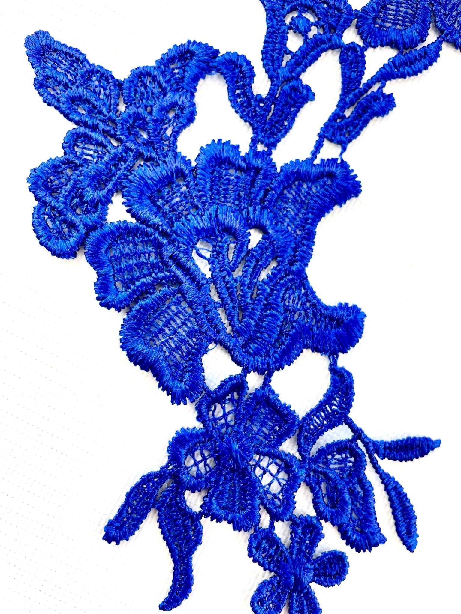 LA - 875: Lace applique Royal Blue - Aleemahs