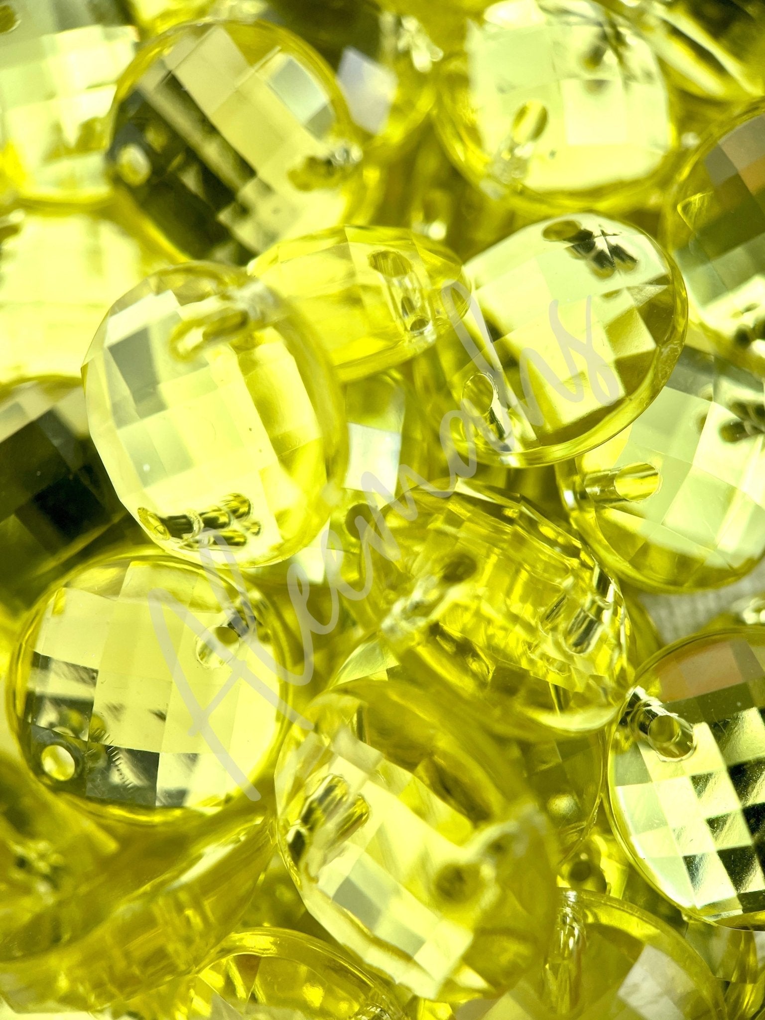 Lemon Round Acrylic Jewel - Aleemahs