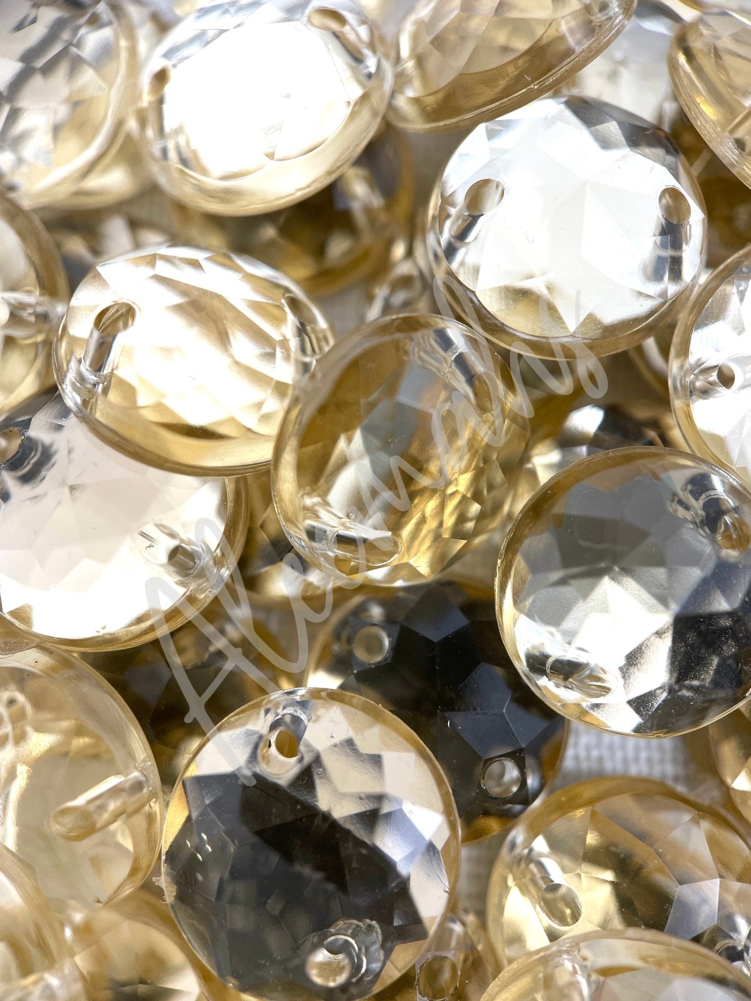 Light Beige Round Acrylic Jewel - Aleemahs