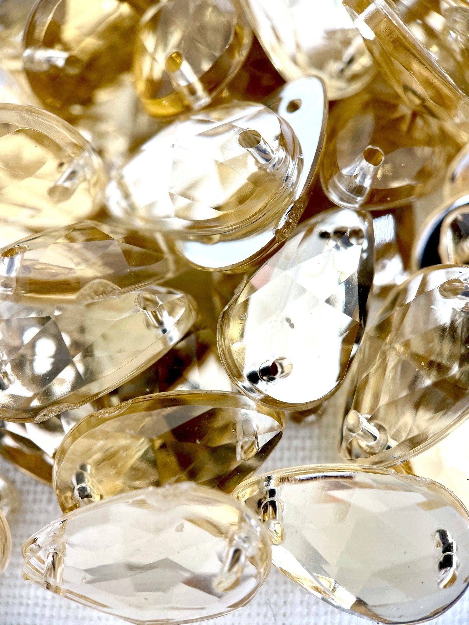 Light Beige Teardrop Acrylic Jewel - Aleemahs