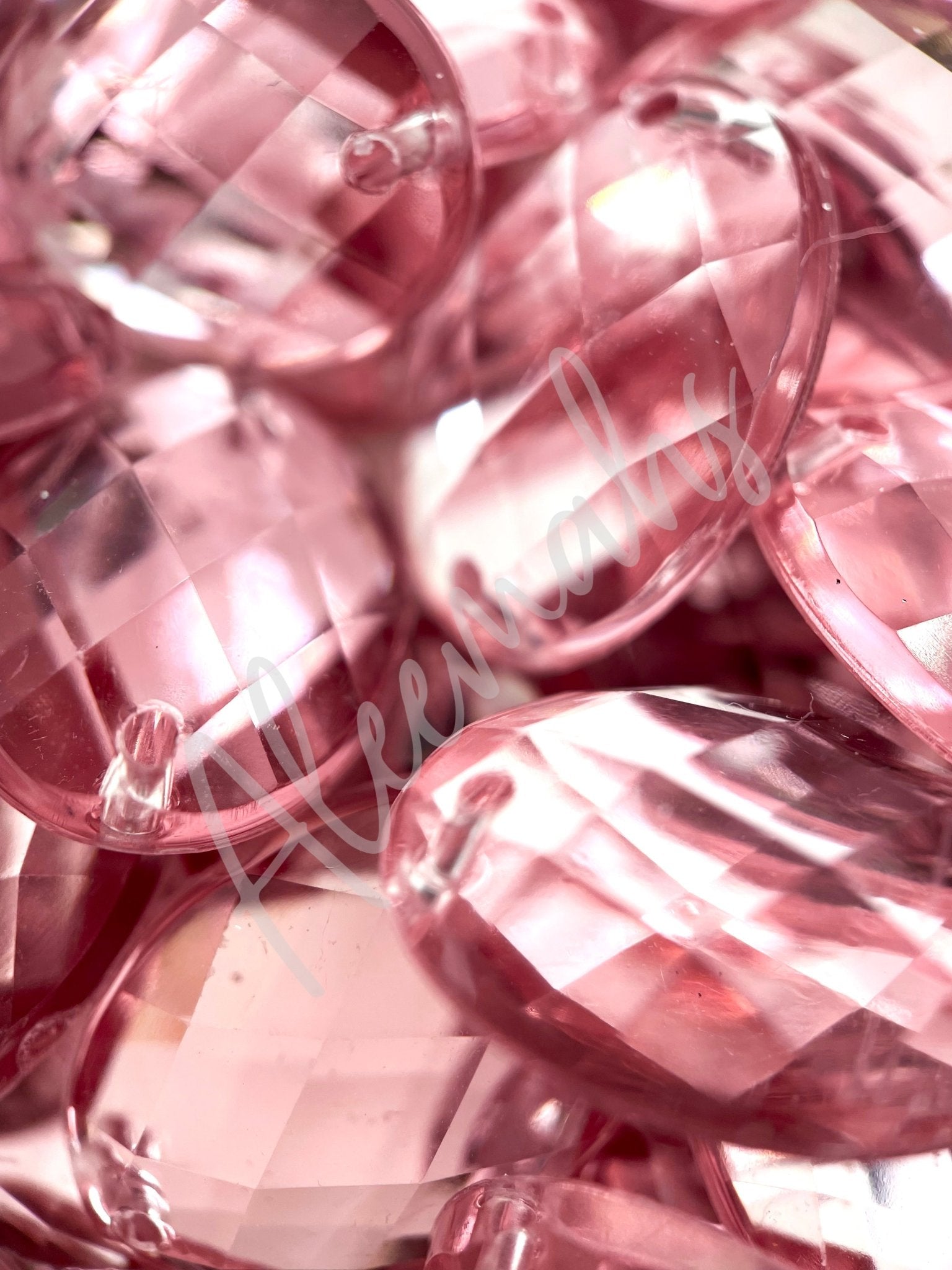 Light Rose Oval Acrylic Jewel - Aleemahs