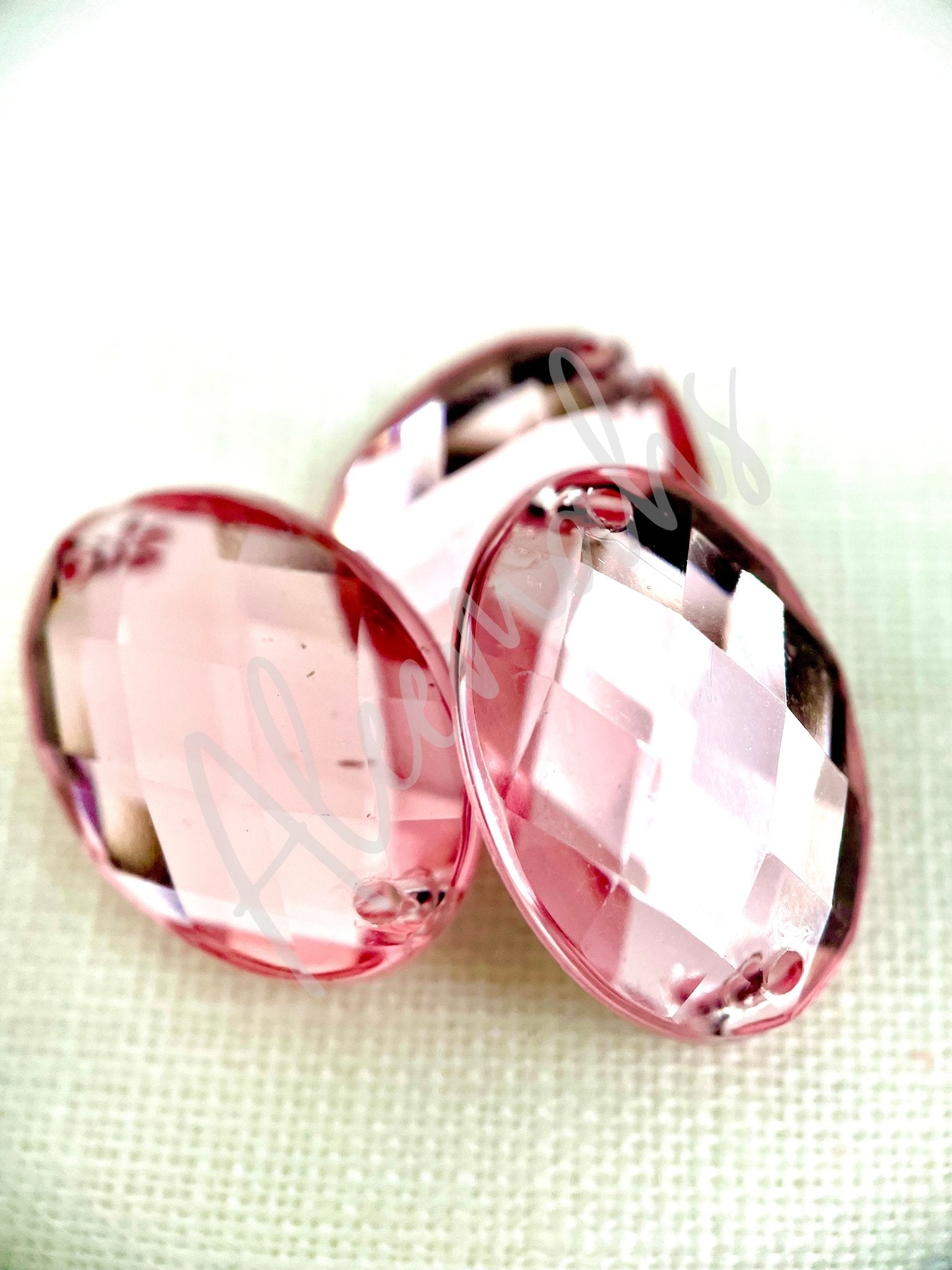 Light Rose Oval Acrylic Jewel - Aleemahs