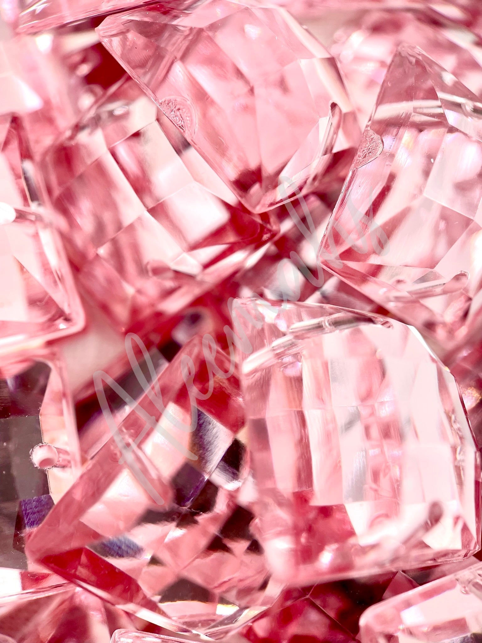 Light Rose Square Acrylic Jewel - Aleemahs