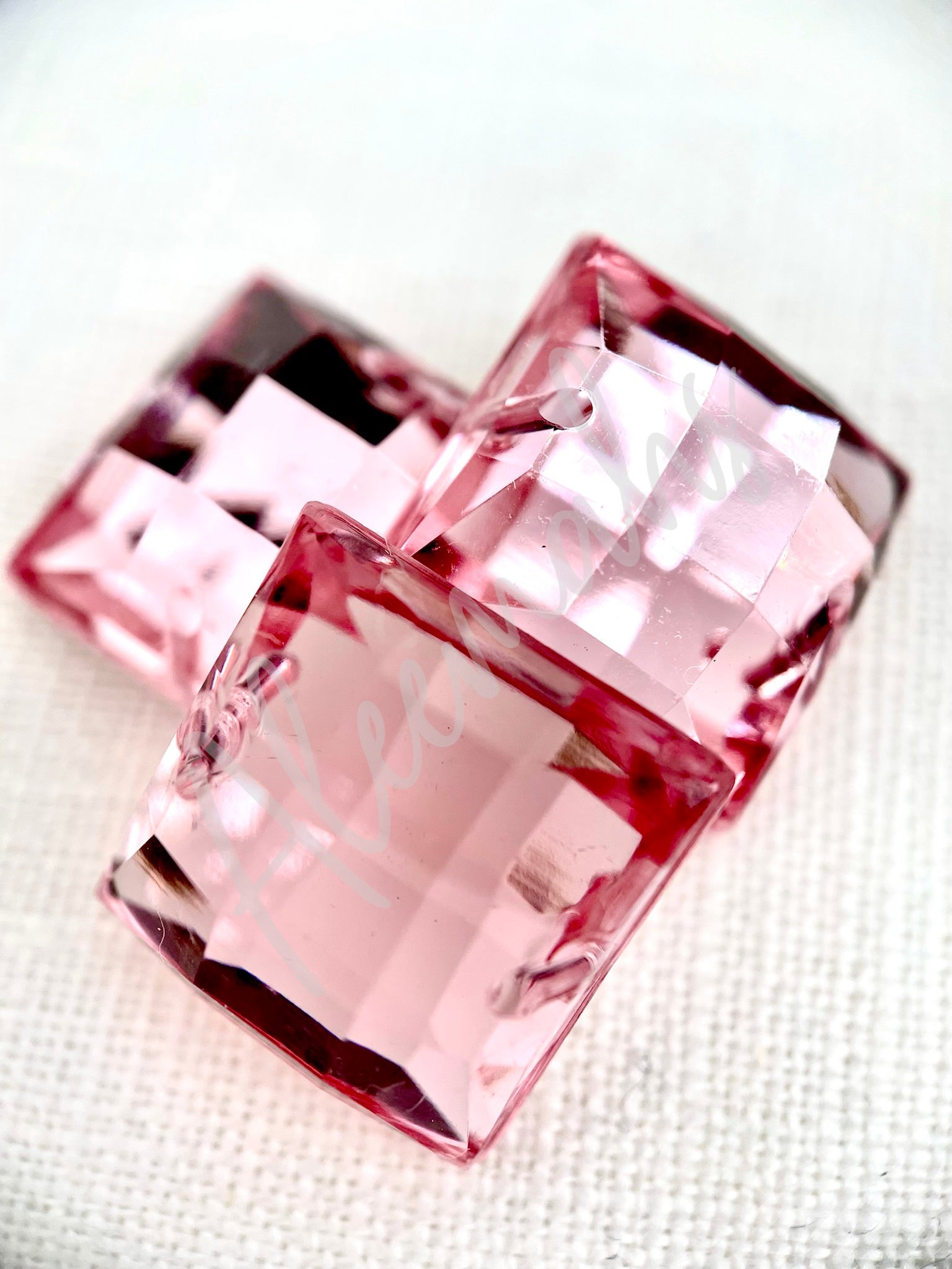 Light Rose Square Acrylic Jewel - Aleemahs