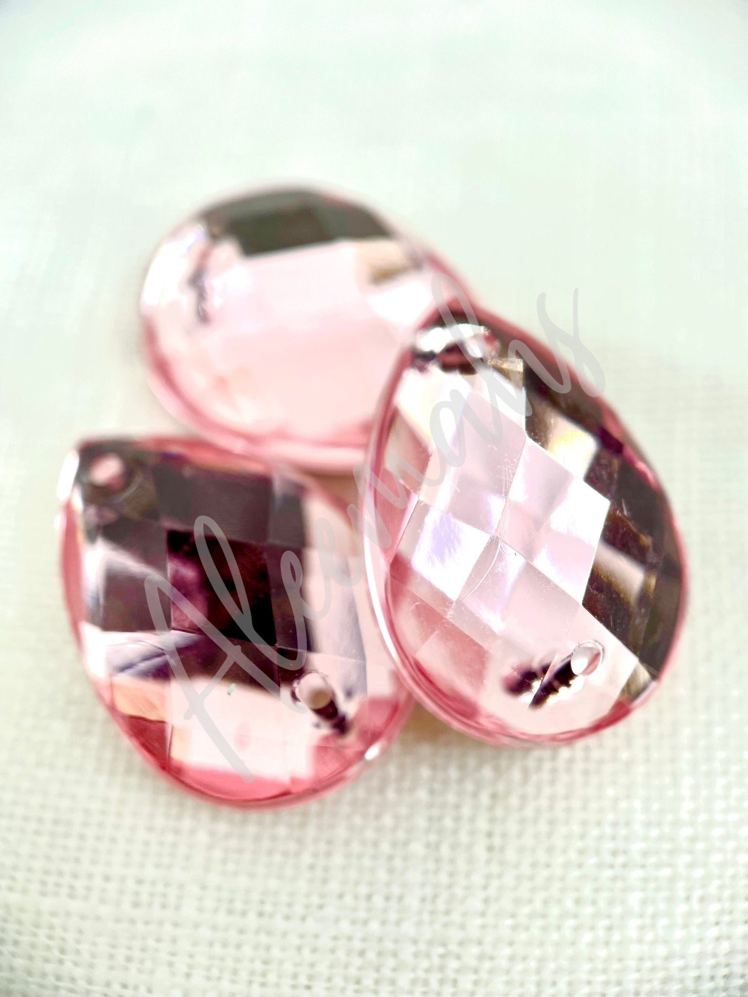 Light Rose Teardrop Acrylic Jewel - Aleemahs
