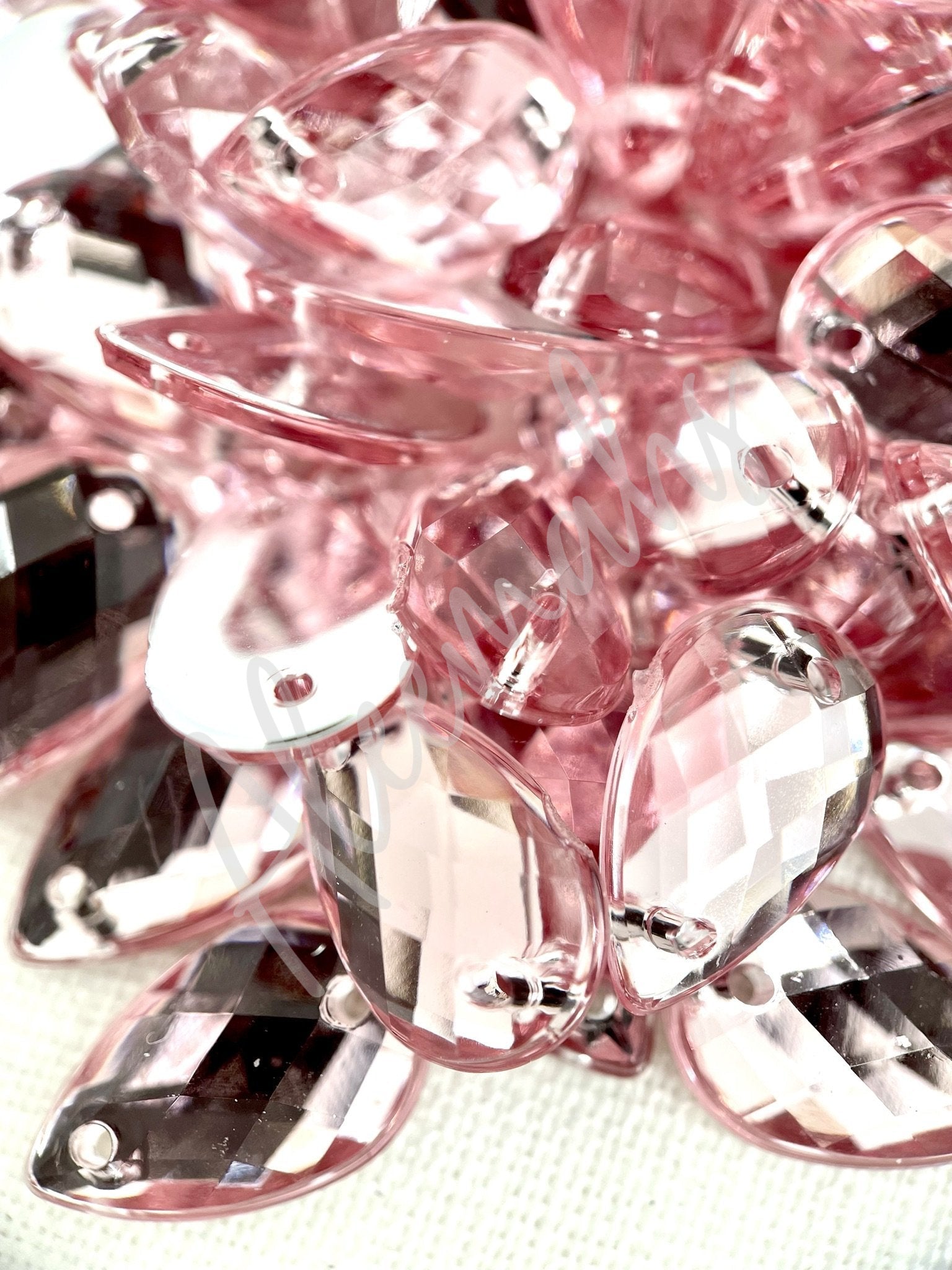 Light Rose Teardrop Acrylic Jewel - Aleemahs