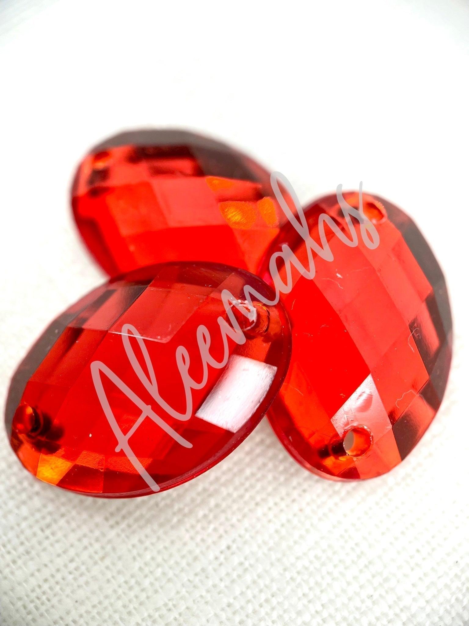 Light Siam Oval Acrylic Jewel - Aleemahs