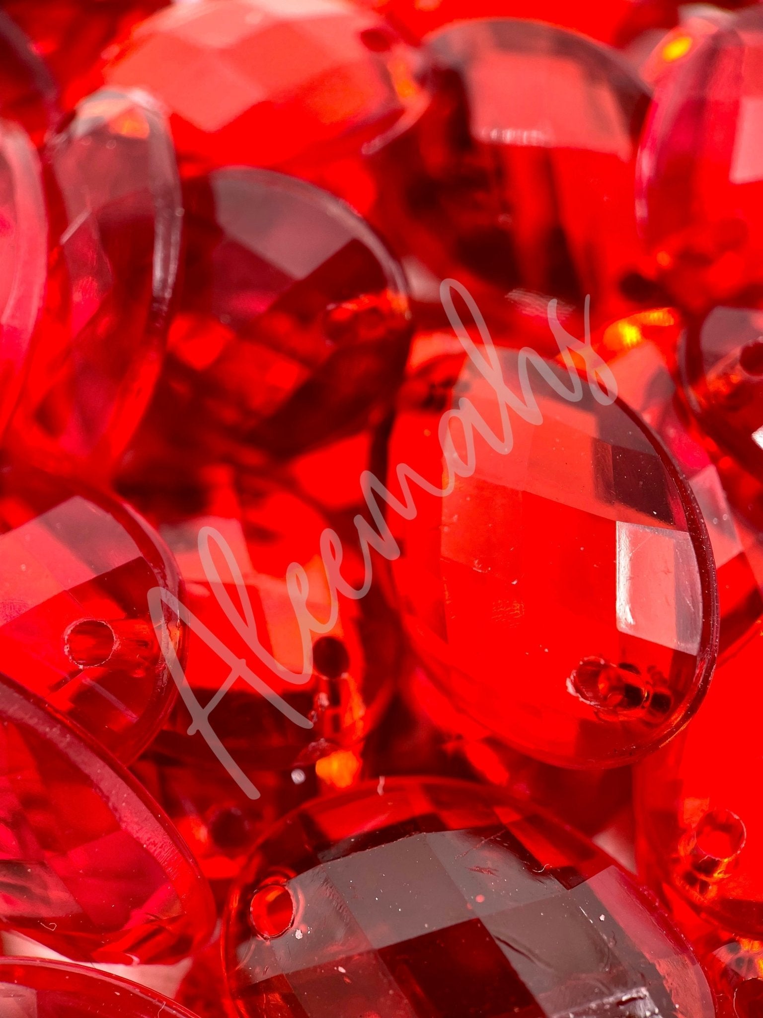 Light Siam Oval Acrylic Jewel - Aleemahs