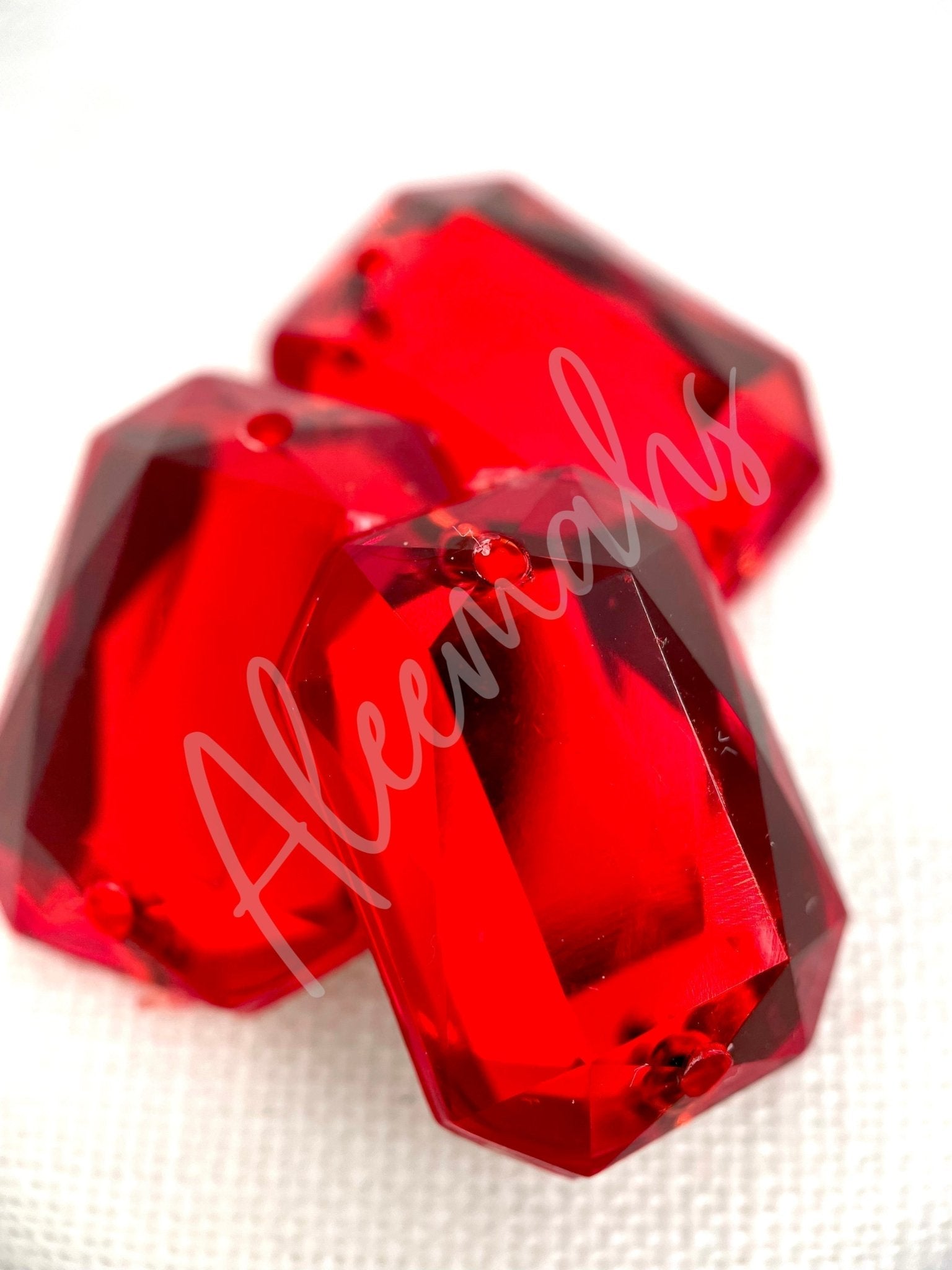 Light Siam Rectangle Acrylic Jewel - Aleemahs