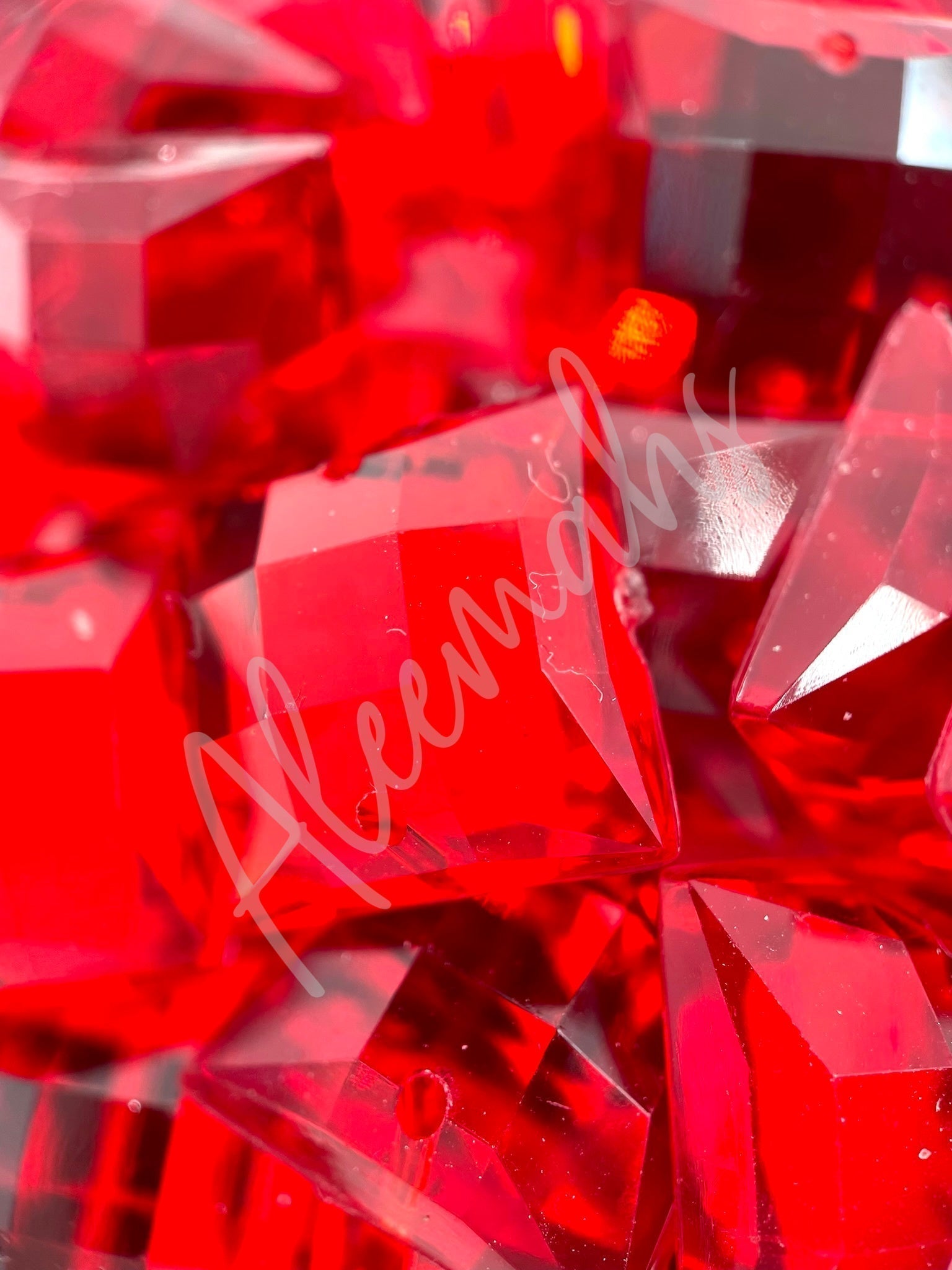 Light Siam Square Acrylic Jewel - Aleemahs