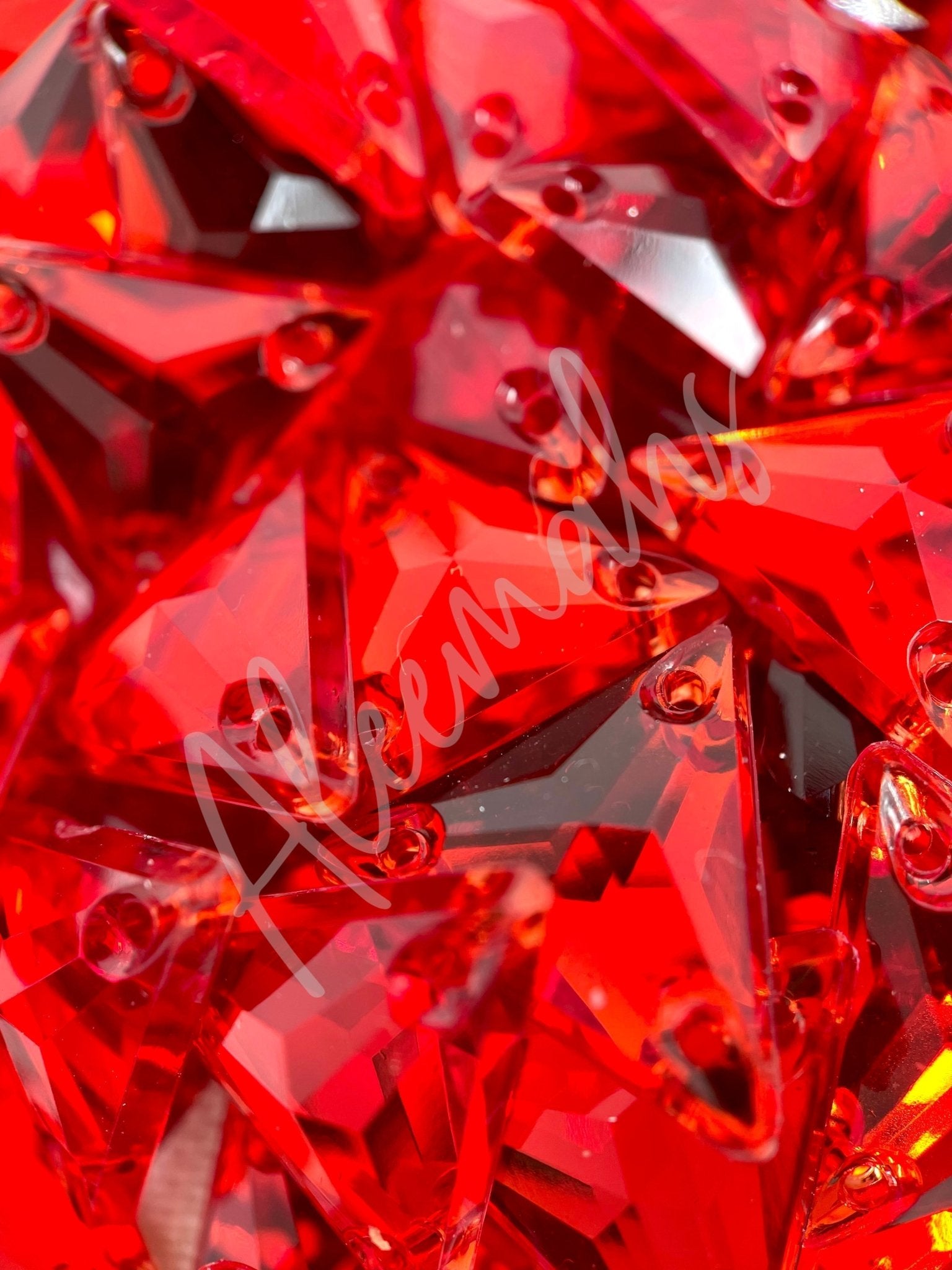 Light Siam Triangle Acrylic Jewel - Aleemahs