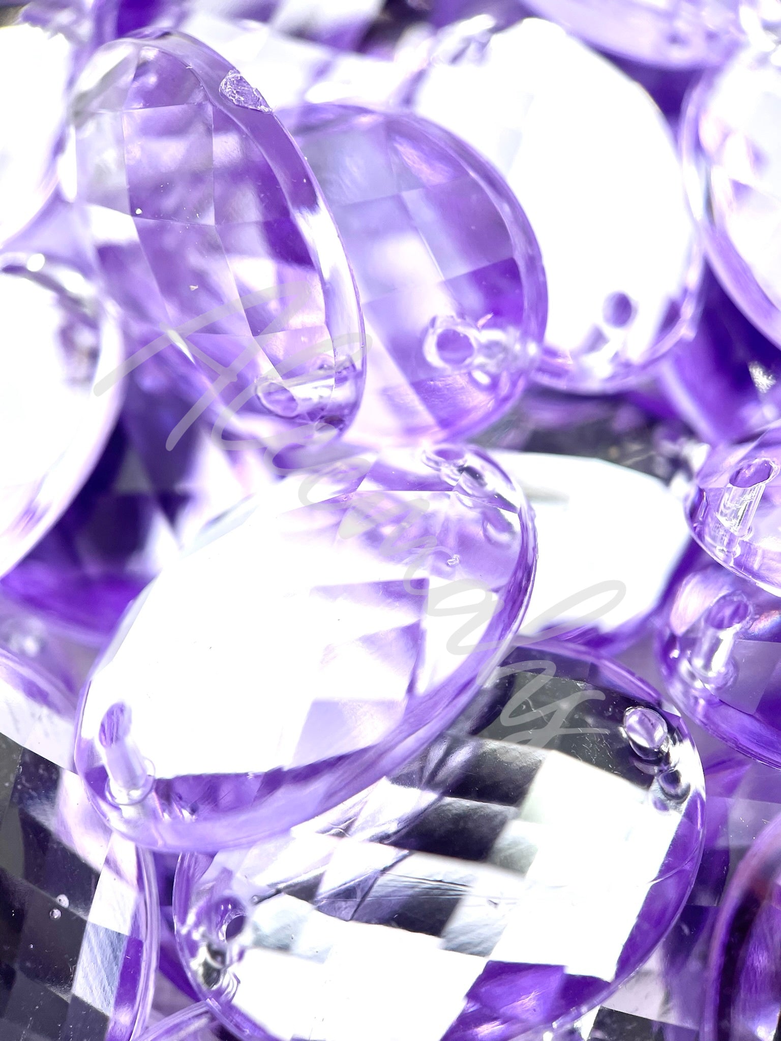 Lilac Oval Acrylic Jewel - Aleemahs