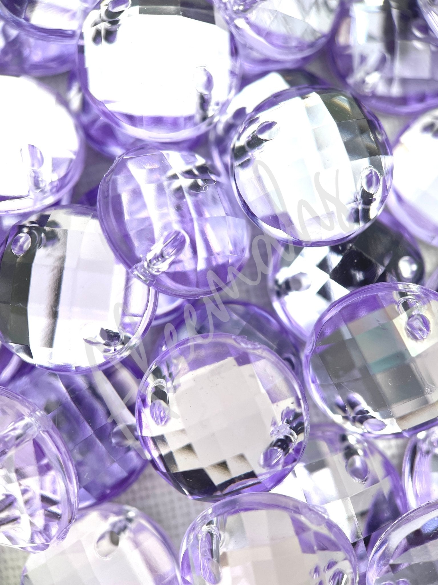 Lilac Round Acrylic Jewel - Aleemahs