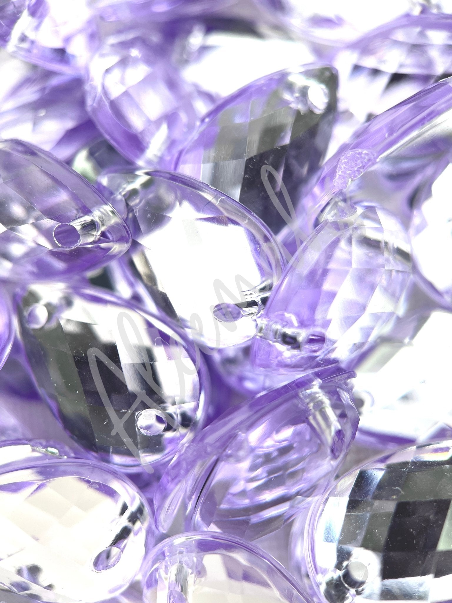 Lilac Teardrop Acrylic Jewel - Aleemahs