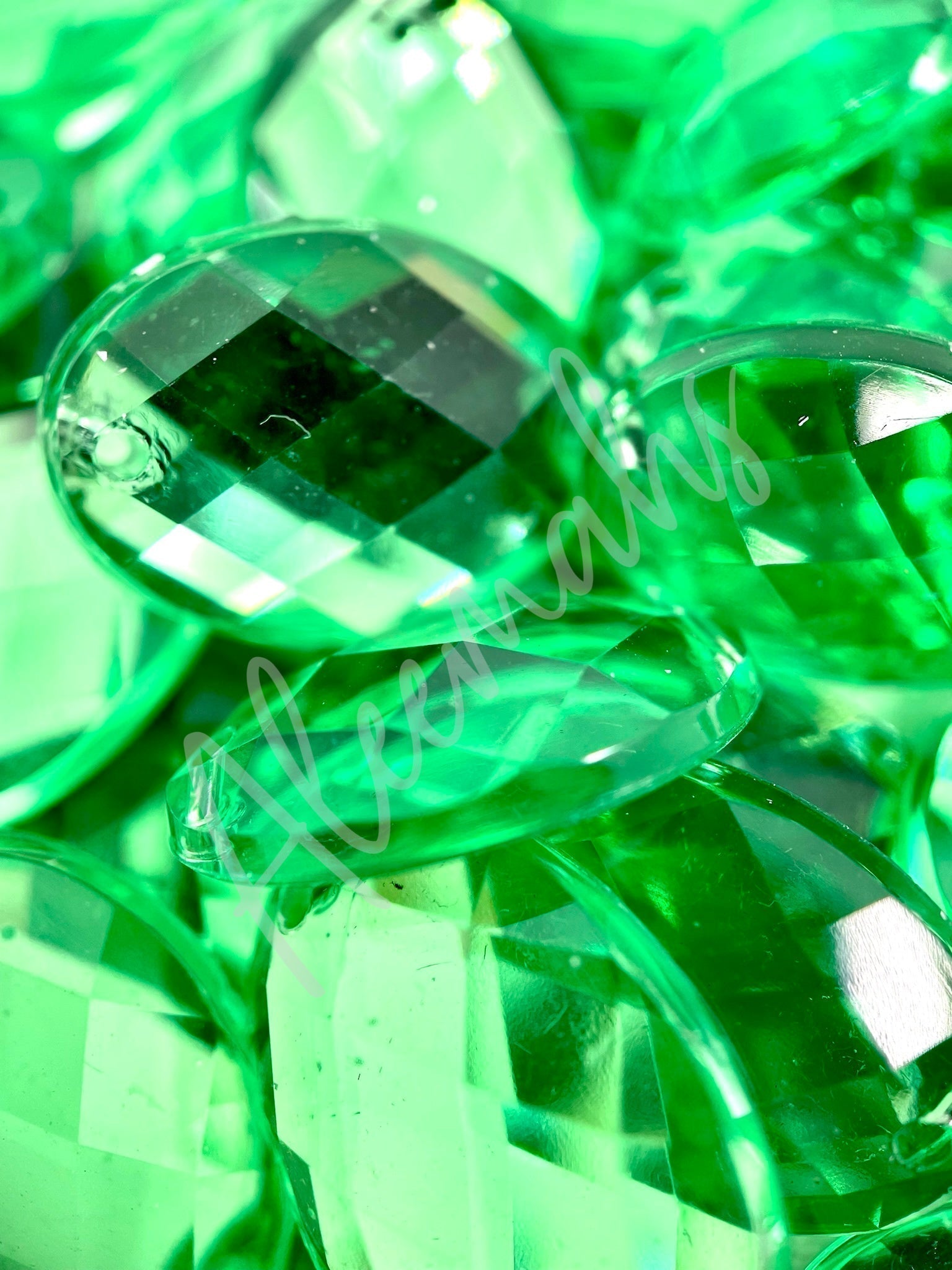 Lime Oval Acrylic Jewel - Aleemahs