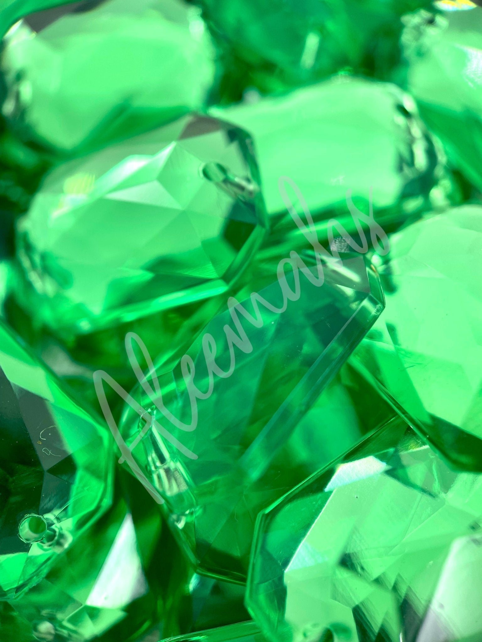 Lime Rectangle Acrylic Jewel - Aleemahs