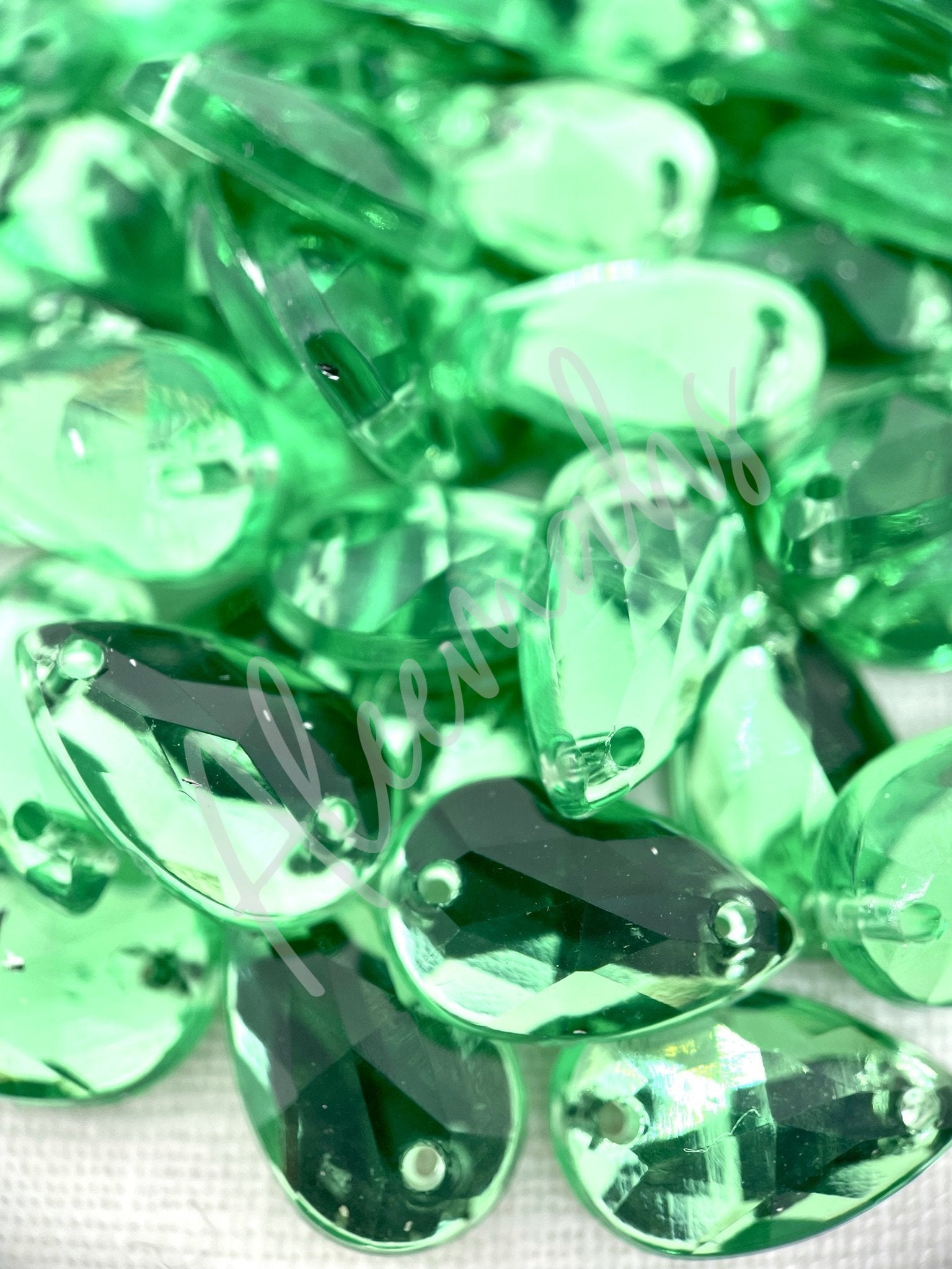 Lime Teardrop Acrylic Jewel - Aleemahs
