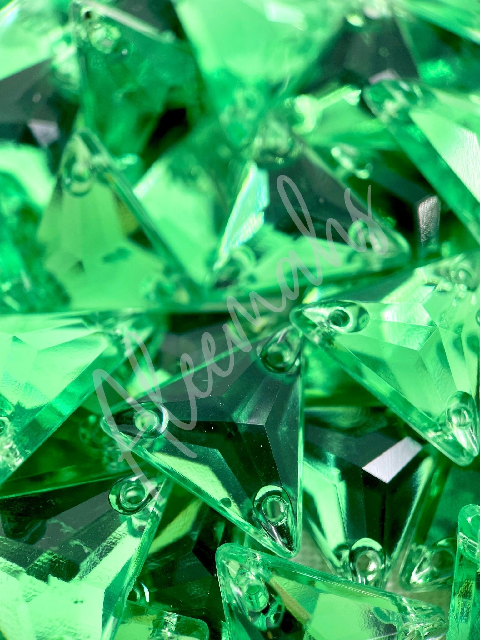 Lime Triangle Acrylic Jewel - Aleemahs