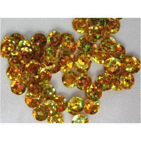 Loose 6mm cup sequins - Yellow/Gold Laser - Aleemahs