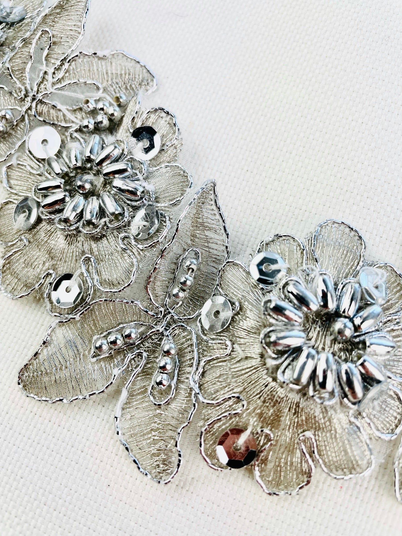 LT - 015: Sequin and Bead floral lace - Aleemahs