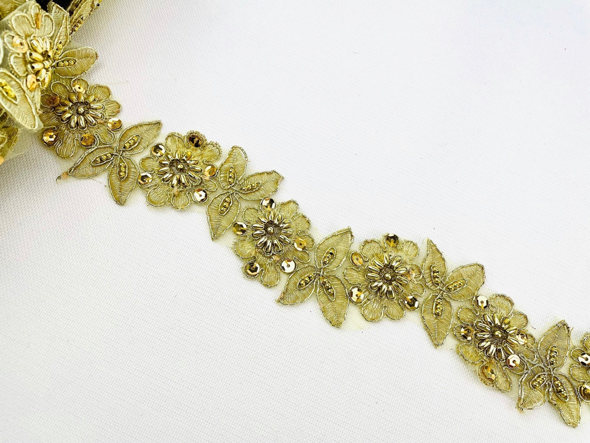 LT - 015: Sequin and Bead floral lace - Aleemahs