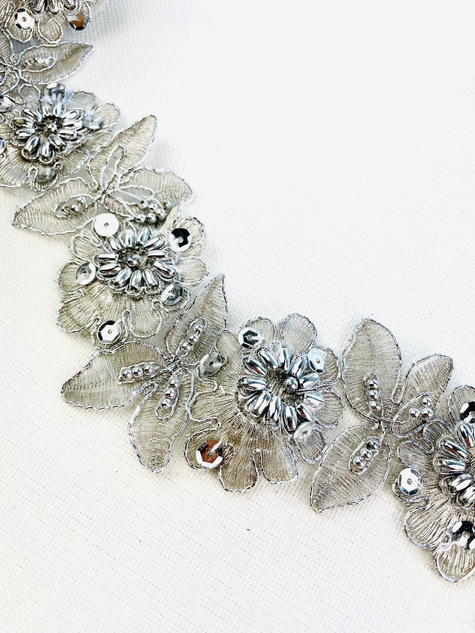 LT - 015: Sequin and Bead floral lace - Aleemahs