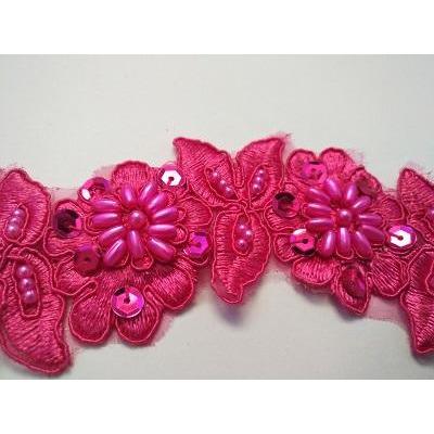 LT - 015: Sequin and Bead floral lace - Aleemahs