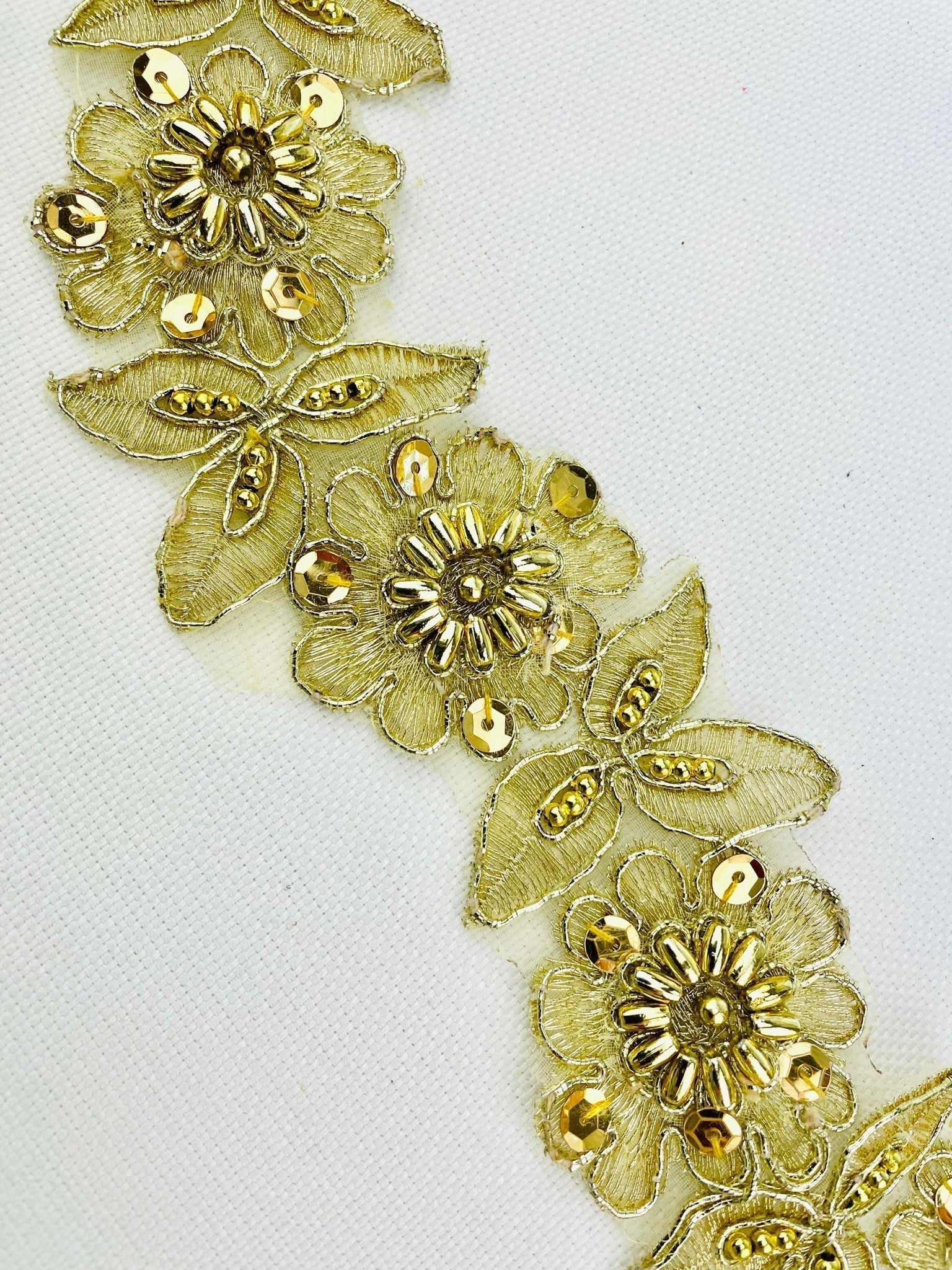 LT - 015: Sequin and Bead floral lace - Aleemahs