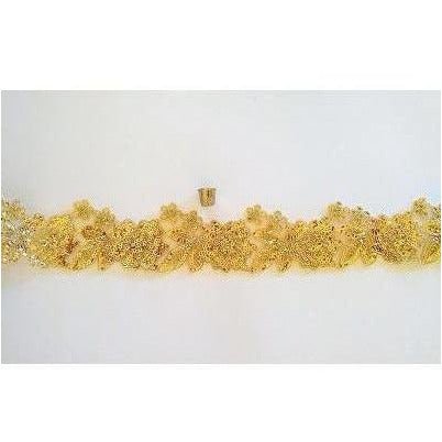 LT - 033: Gold sequin floral trim - Aleemahs