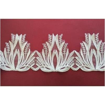 LT - 035: Off white feather look lace trim - Aleemahs