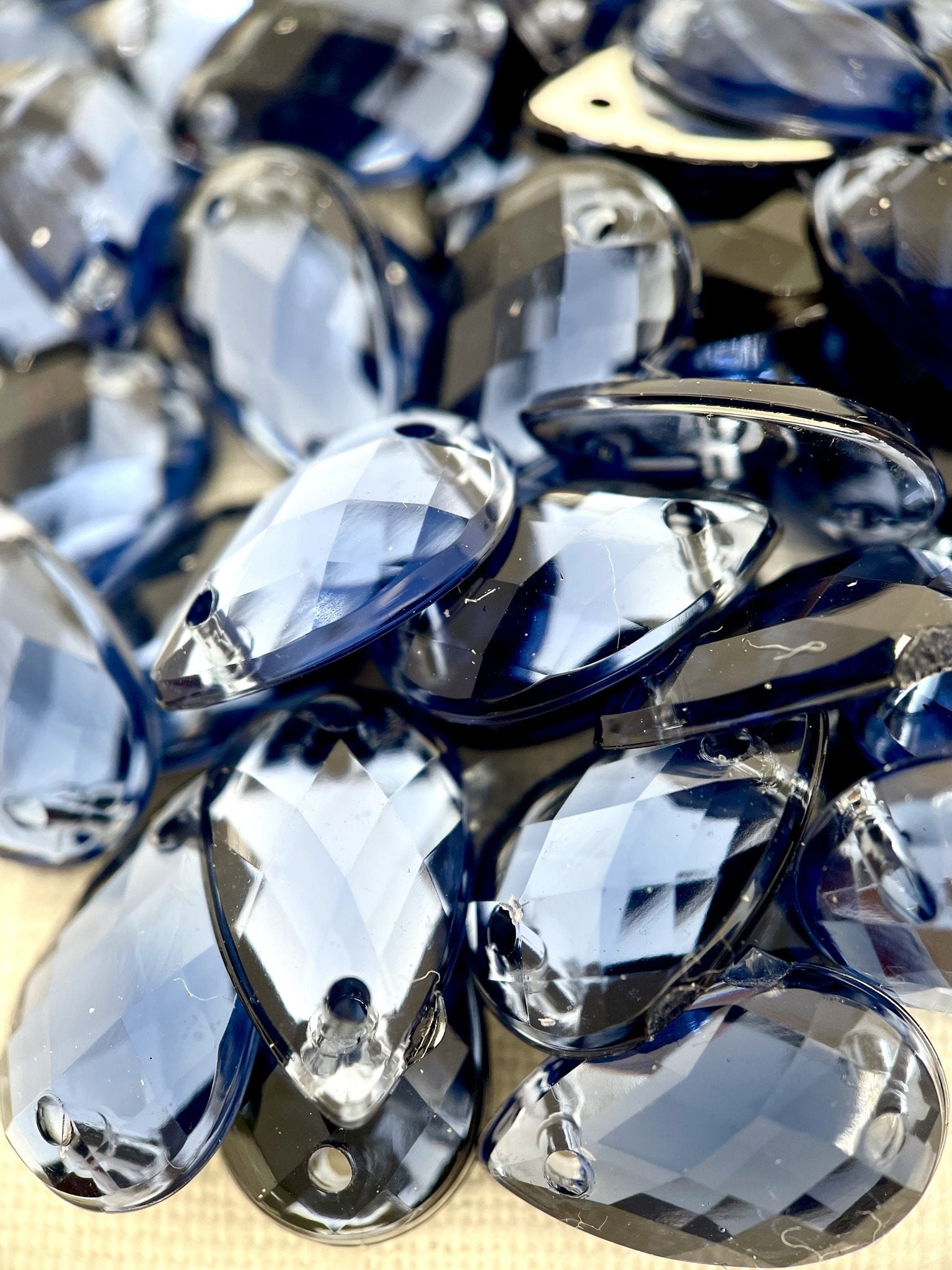 Navy Teardrop Acrylic Jewel - Aleemahs