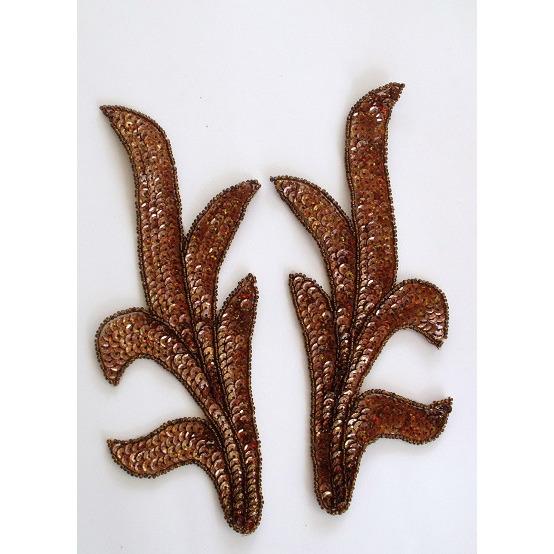 P - 004 Brown Laser sequin and bead cactus pair - Aleemahs