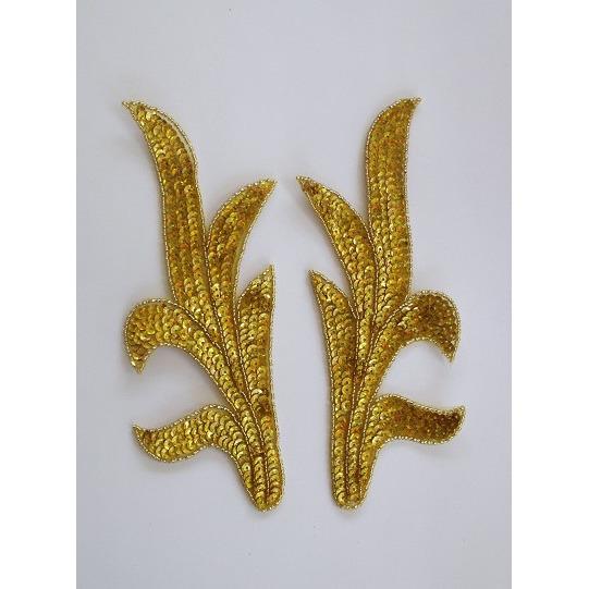 P - 004 Yellow Gold Laser sequin and bead cactus pair - Aleemahs