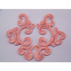 P - 024 Baby pink sequin and bead pair. - Aleemahs