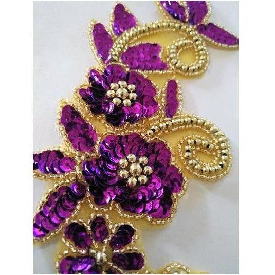 P - 036 Purple and Gold flower spray pair. - Aleemahs