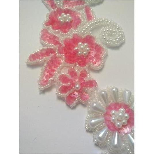 P - 036: Satin pink and white flower spray - Aleemahs