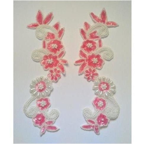 P - 036: Satin pink and white flower spray - Aleemahs